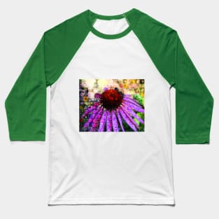 Echinacea Flower Mosaic Style Baseball T-Shirt